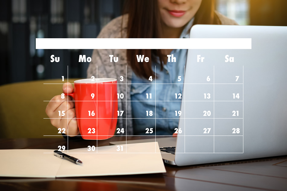 calendar with smiling person